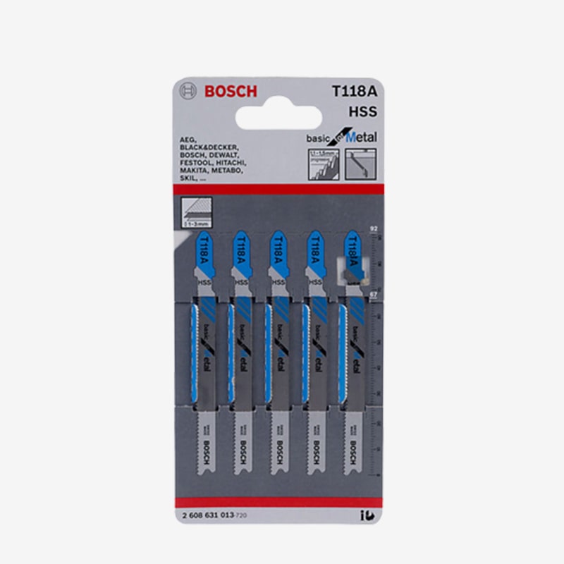 LAME SCIE SAUTEUSE METAL BOSCH T118A 5PCS