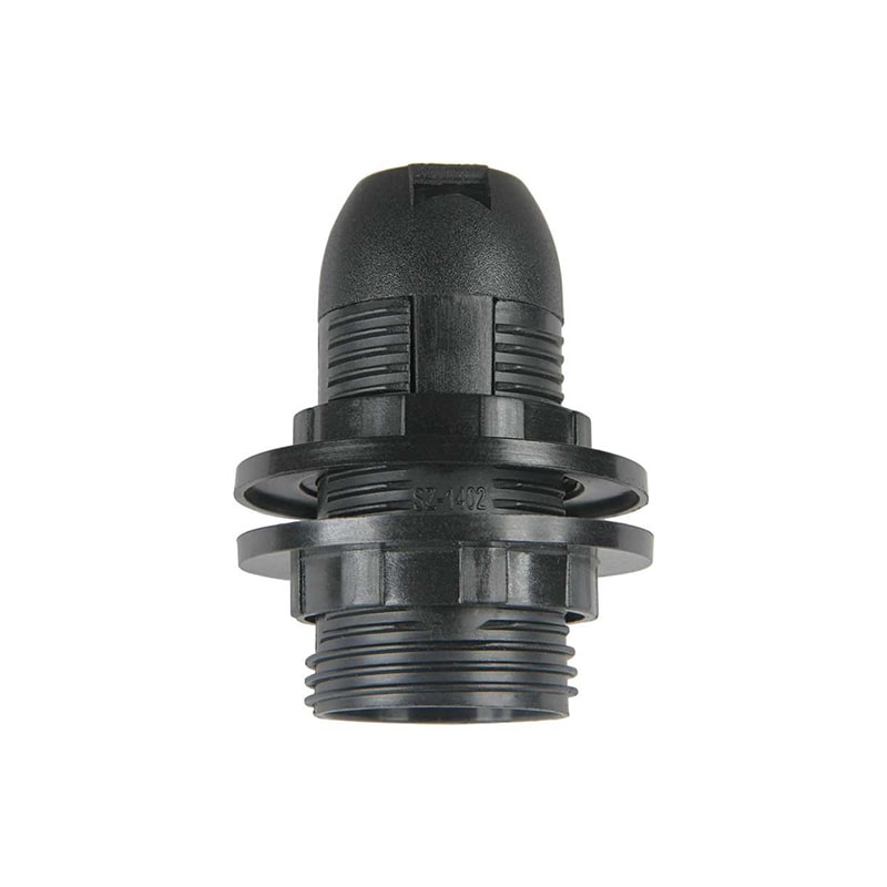 DOUILLE PLASTIQUE E14 NOIR DOUBLE BAGUE