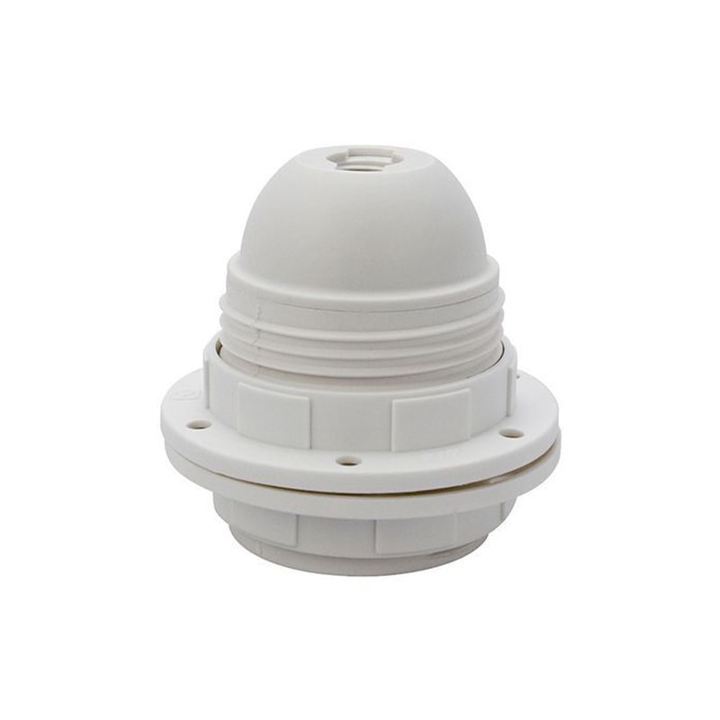 DOUILLE PLASTIQUE E27 BLANC DOUBLE BAGUE