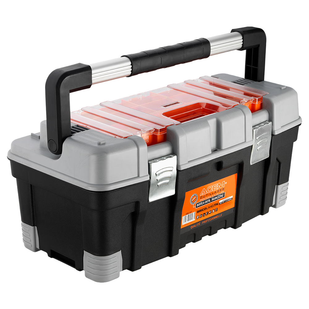 CAISSE A OUTILS PLASTIQUE 56CM + ORGANISATEUR ACEM