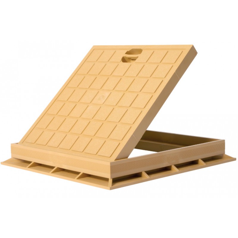 TAMPON DE SOL CADRE+COUVERCLE 30/30CM BEIGE EJIM JCA4036