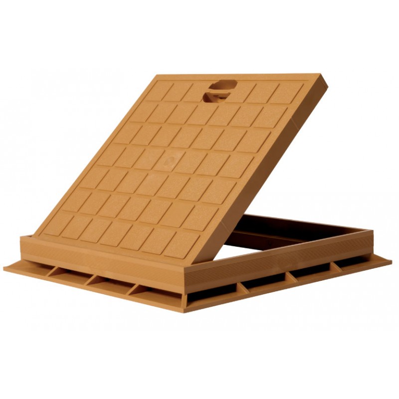 TAMPON DE SOL CADRE+COUVERCLE 30/30CM CARAMEL EJIM JCA4037
