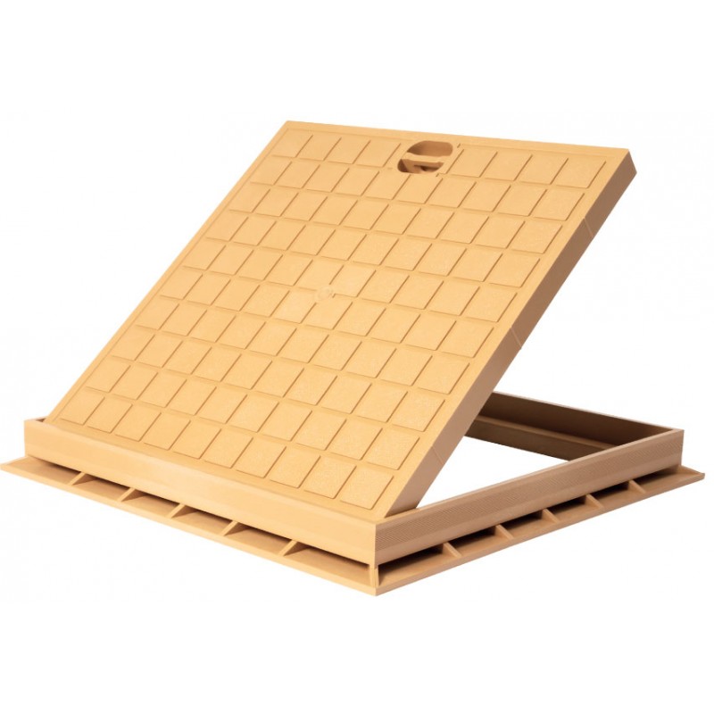 TAMPON DE SOL CADRE+COUVERCLE 40/40CM BEIGE EJIM JCA4039