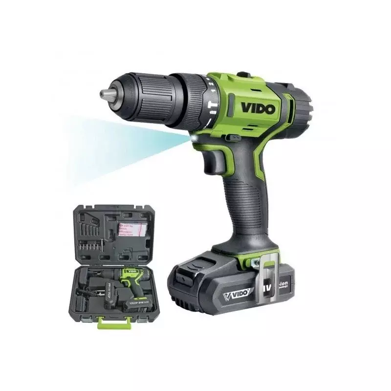 Visseuse Perceuse à percussion 21V 2 batteries LI-ION VIDO