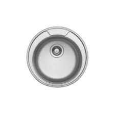 EVIER INOX 1BAC ROND PLACE ROBINET + accessoires