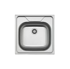 EVIER INOX 1BAC CARRE PLACE ROBINET+ accessoires