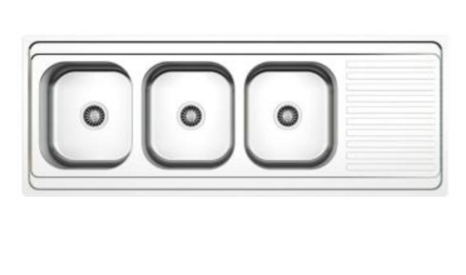 EVIER INOX 3 BACS 160/60CM + accessoires