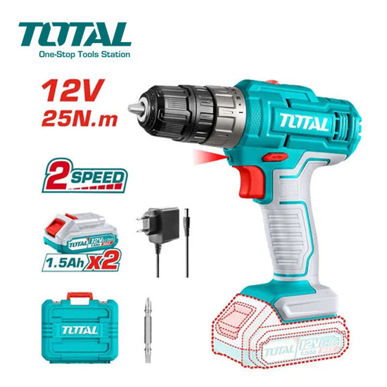 Visseuse Perceuse 12V 2 batteries LI-ION TOTAL 1228
